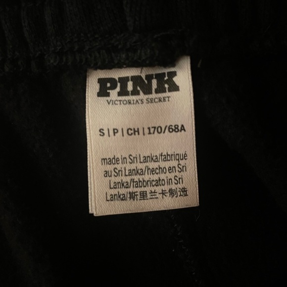 Victorias Secret PINK Ivy Gaucho Fleece Wide Leg Flare Sweatpants in Black sz S - Picture 5 of 5